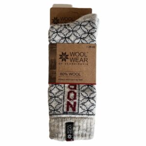 Schöne starke Wollsocken mit "Norway"-Motiv
