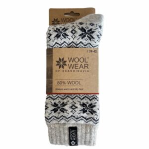 Warme Wollsocken aus 80 % Wolle mit Eiskristall-Motiv