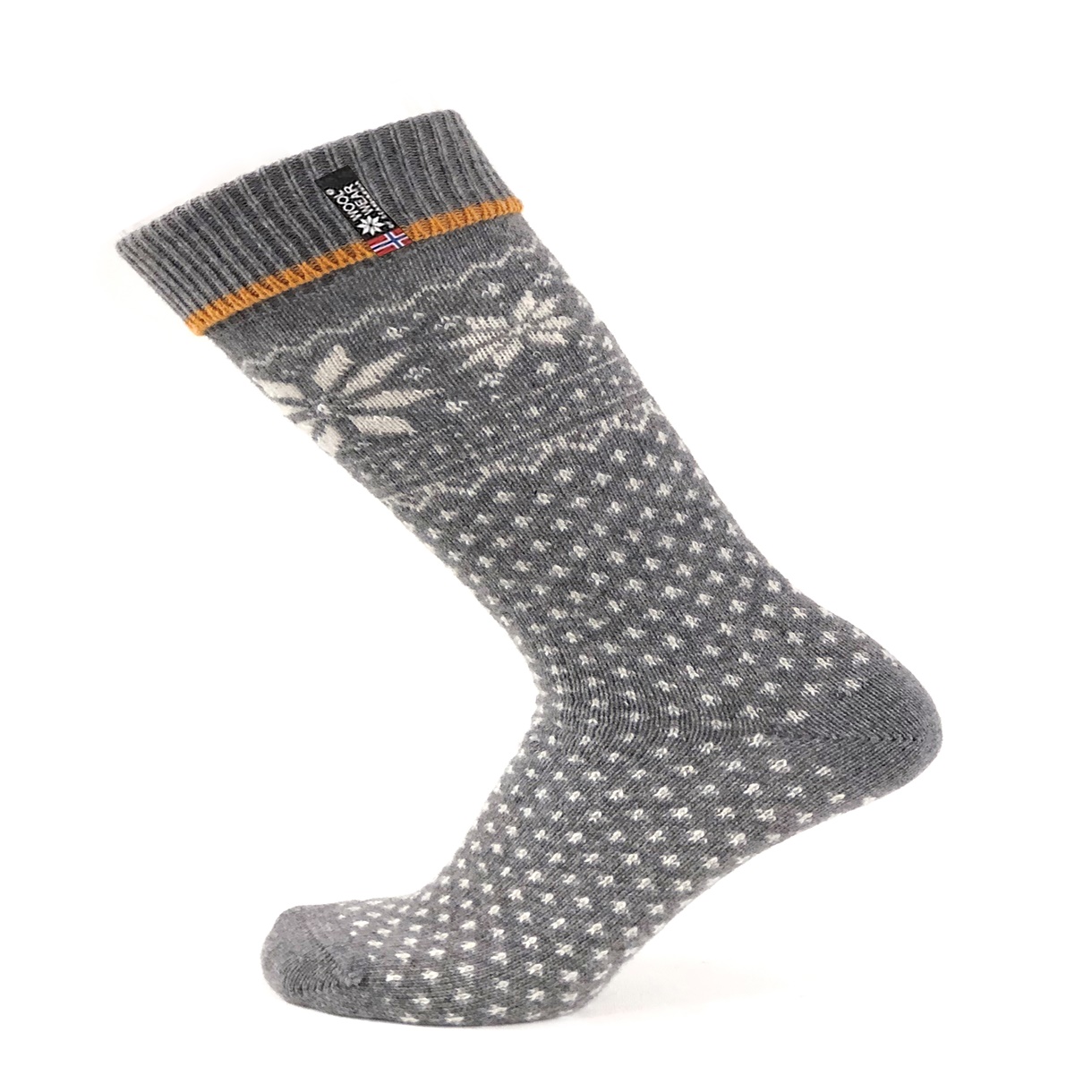 Wollsocken in klassischem Muster aus hochwertiger Sludge-Kammwolle