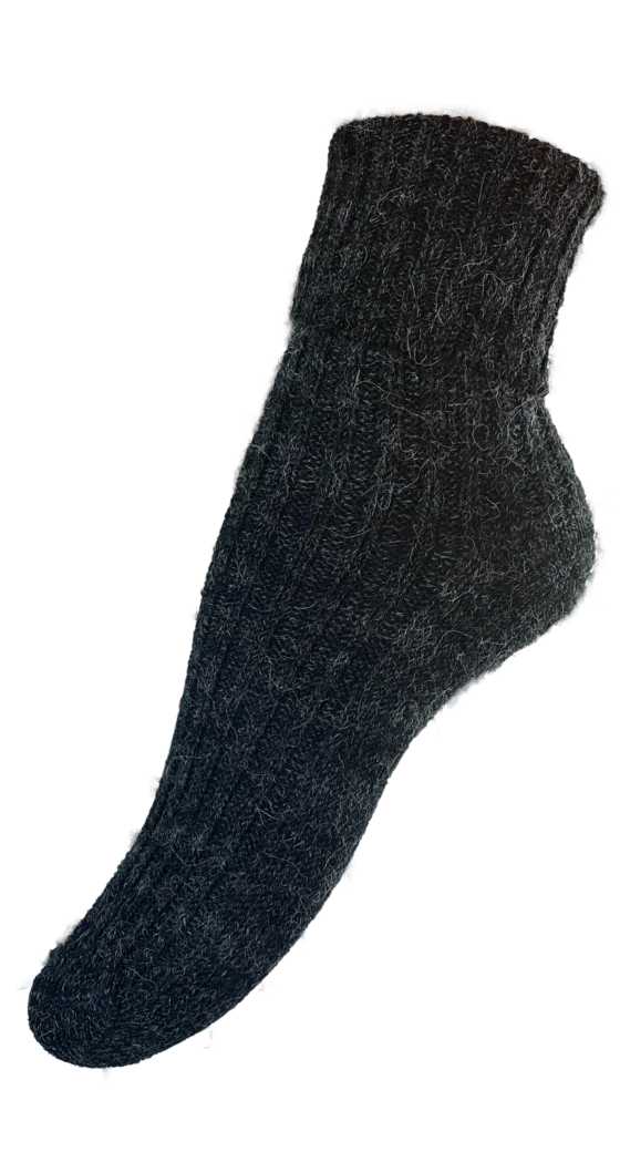 Alpaka-Socken in schönem Rippstrick