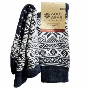 Kuschelige Wollsocken aus 60 % Wolle mit Schneeflockenmuster