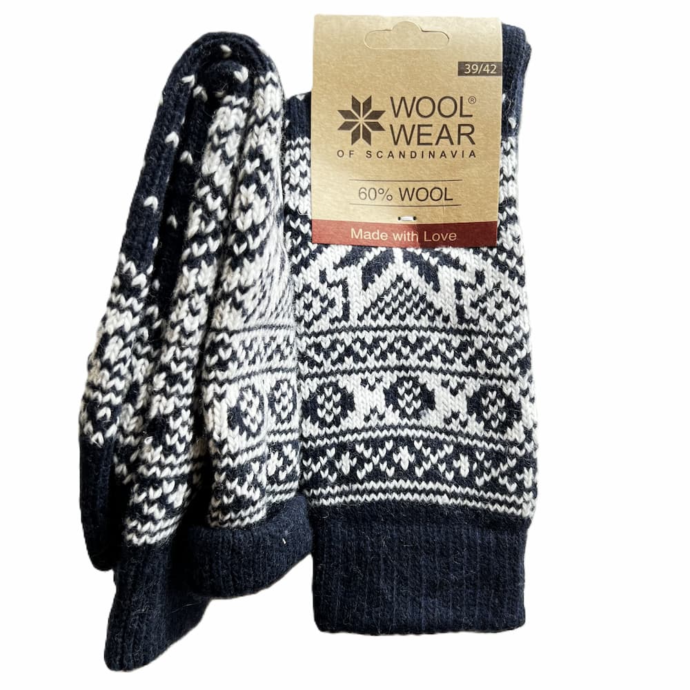 Kuschelige Wollsocken aus 60 % Wolle mit Schneeflockenmuster