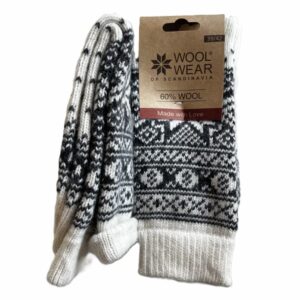 Schöne Wollsocken aus 60 % Wolle mit Kristall-Muster