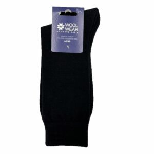 Schwarzer Wollsocken in schönem Design aus 70 % Merinowolle
