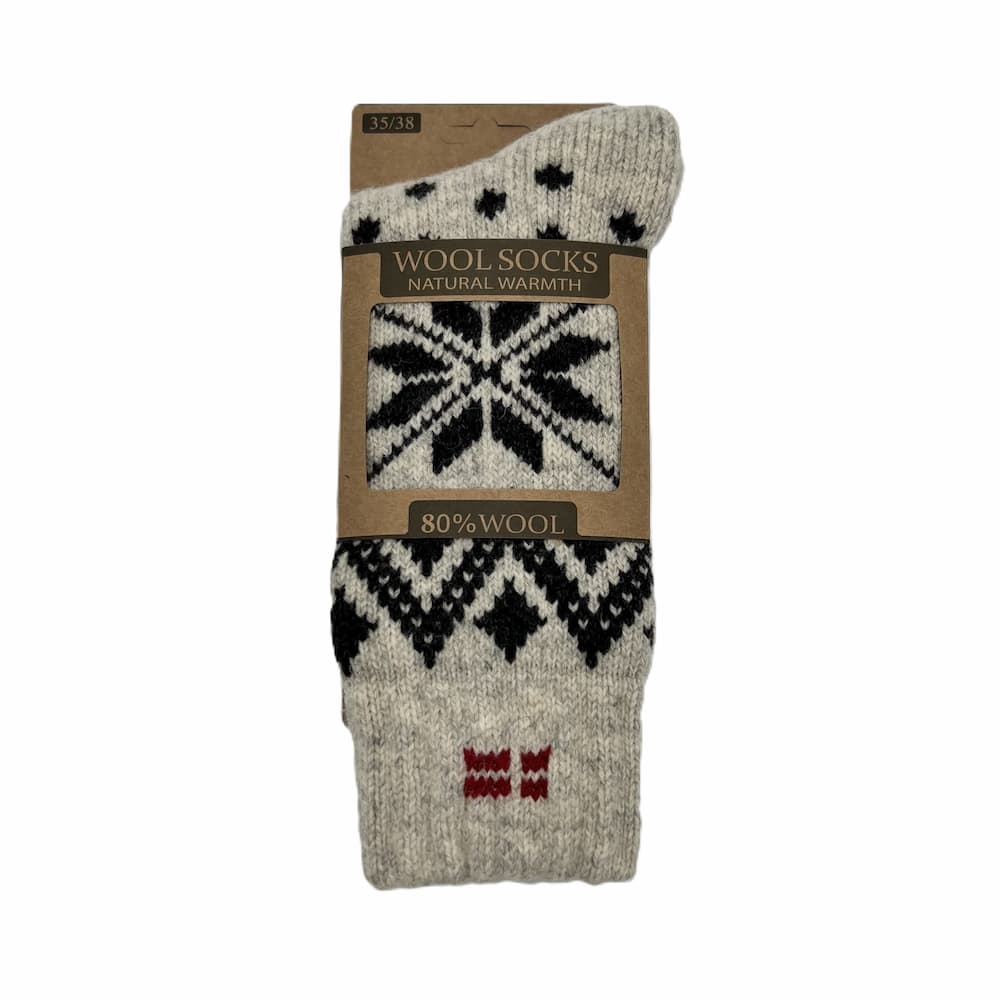 Weiche Wollsocken mit gewebter Dänemark-Fahne