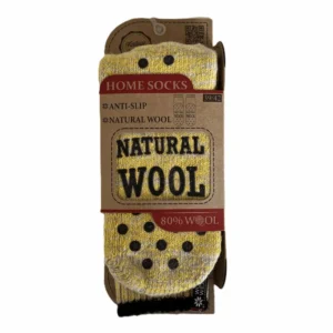 Warme Kuschelsocken aus 70% Wolle mit rutschfester Sohle