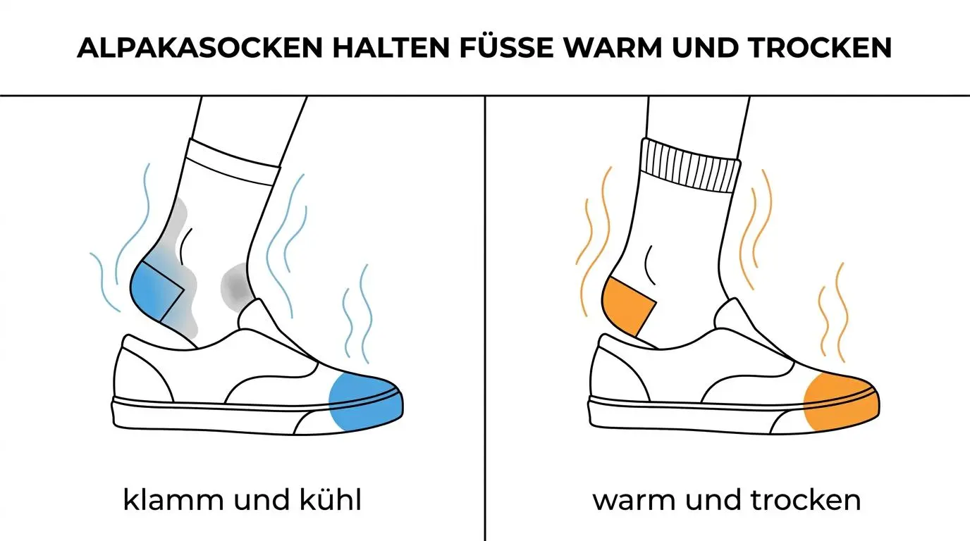 Natürliche wärme mit alpakasocken